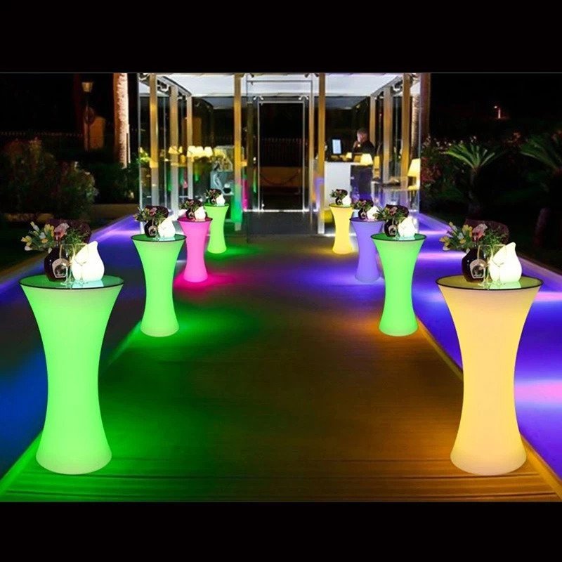 Masa cocktail LED RGB, iluminata 16 culori,